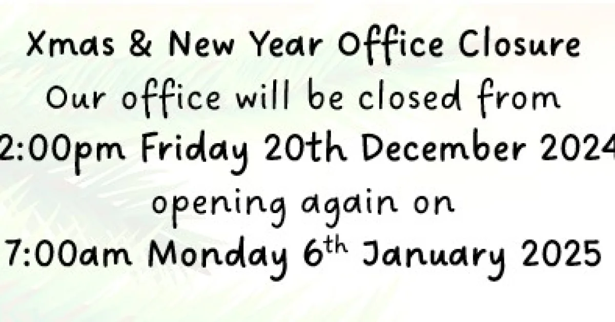 Christmas Closing Dates